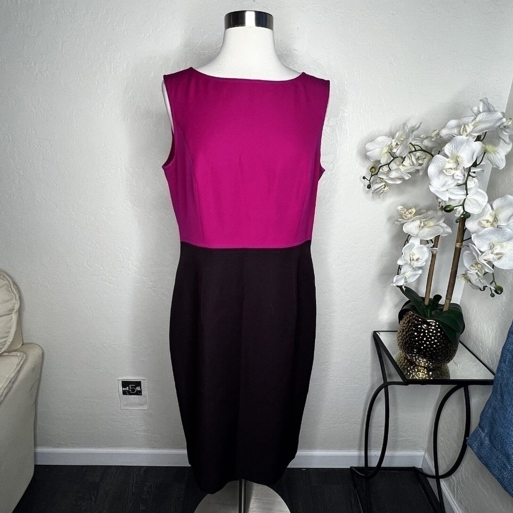ESCADA Color Blocked Sheath Dress purple brown 40